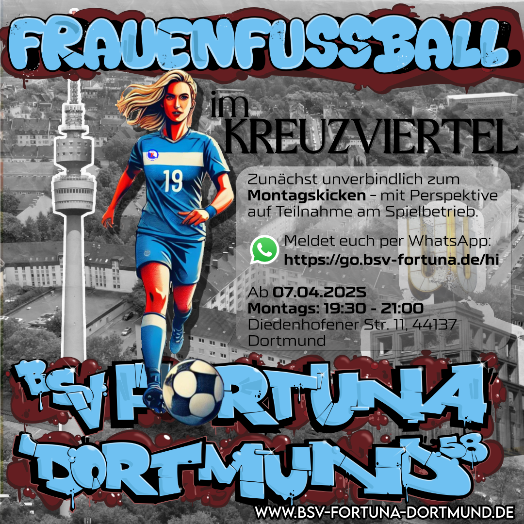 Frauenfußball Dortmunder Kreuzviertel Flyer BSV Fortuna Dortmund